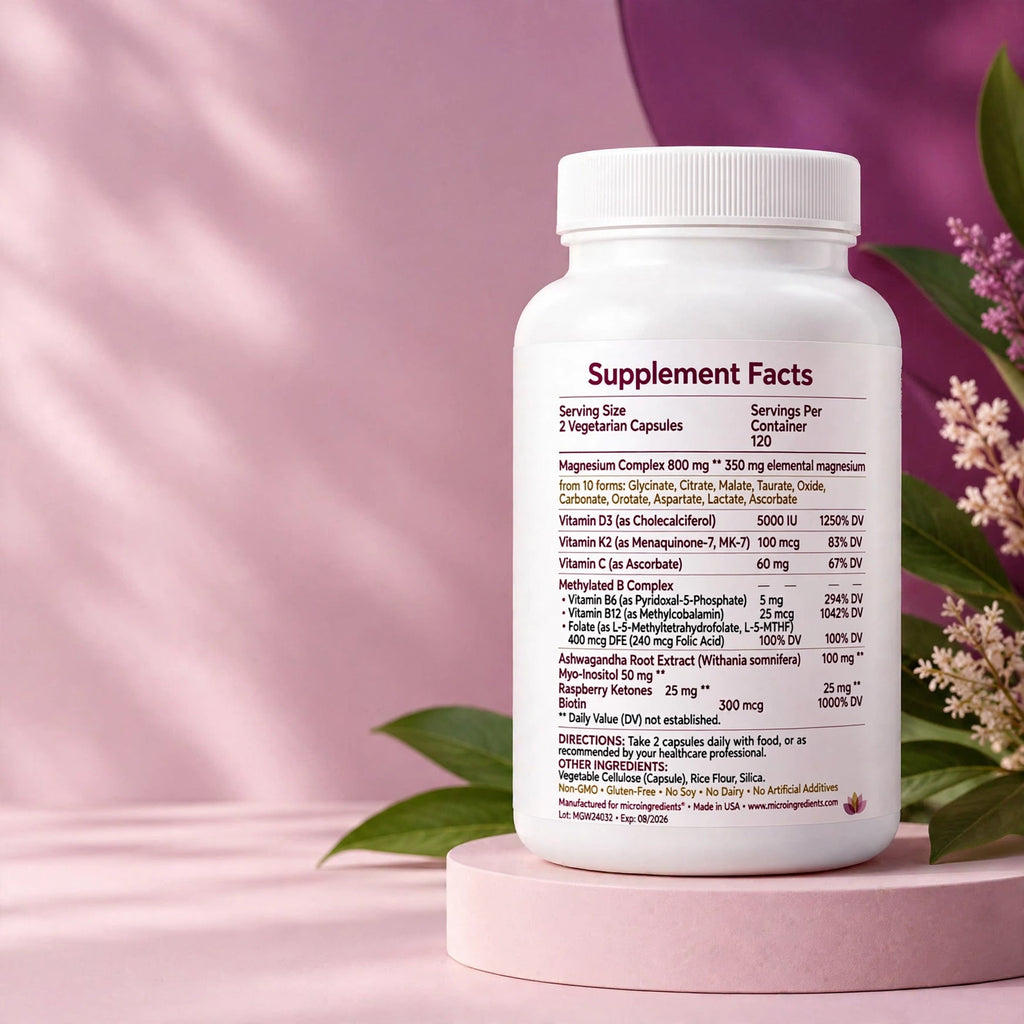 Magnesio Complex 20 en 1 para Mujer - 240 Cápsulas Vegetales